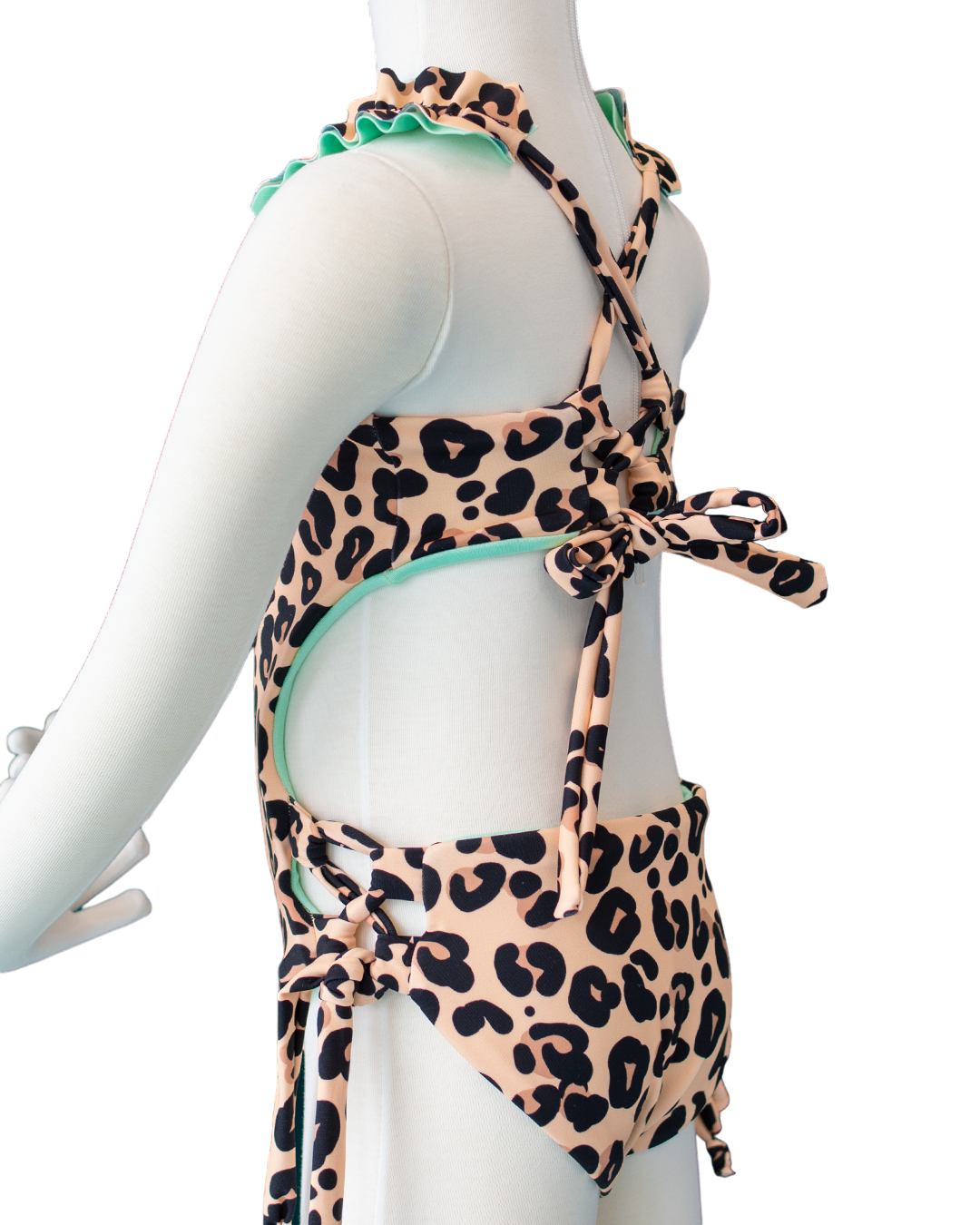 
                  
                    Toddler- Cream Leopard/Mint Butterfly One Piece/Turban
                  
                