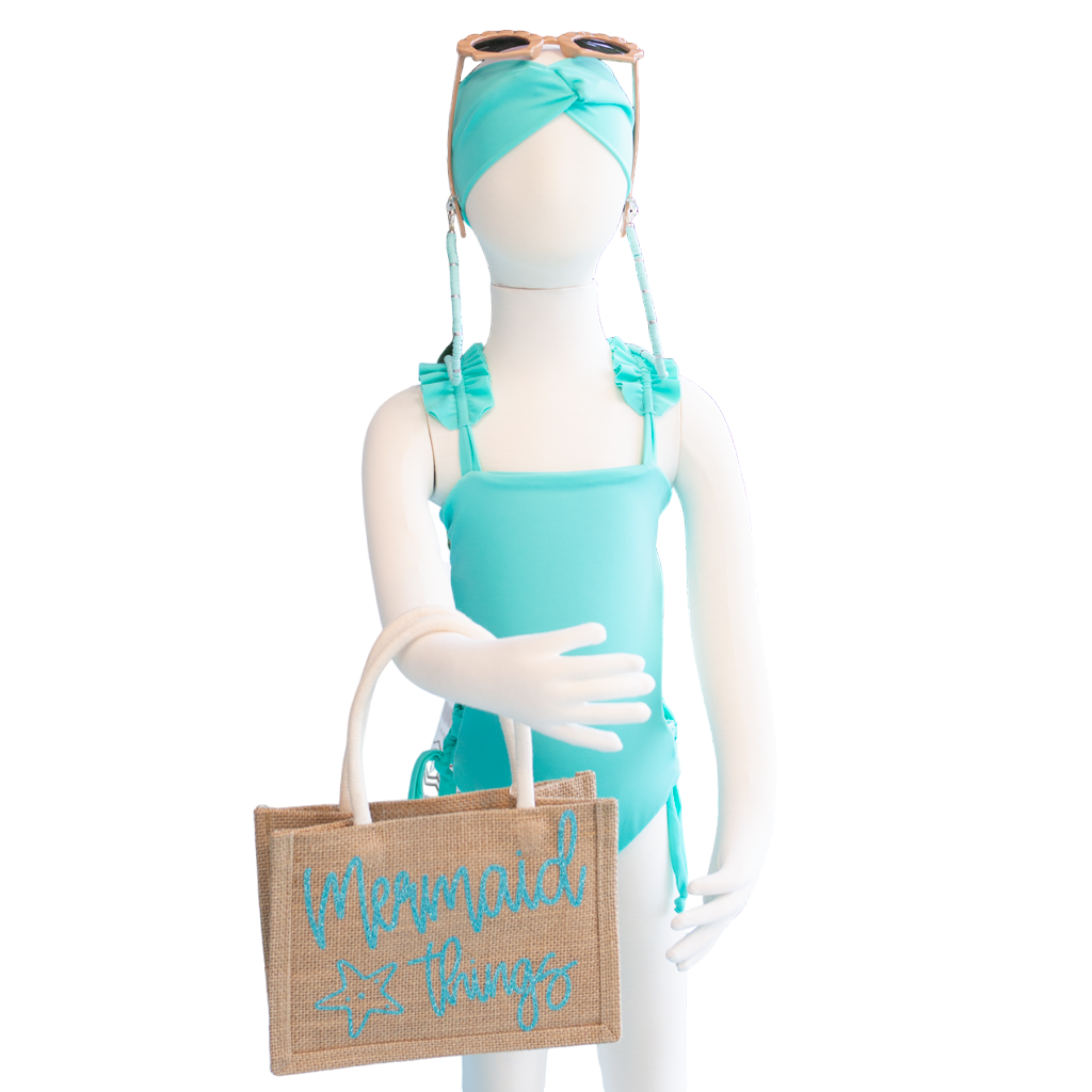Toddler- Signature Teal Butterfly One Piece/Turban