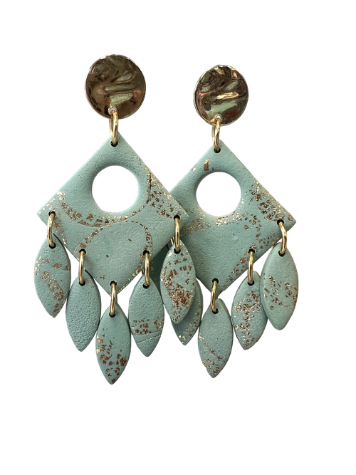 Green Chandelier Earrings