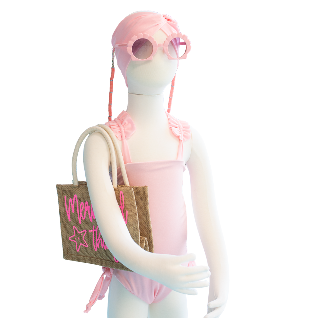 Toddler- Pink Shimmer Butterfly One Piece/Turban