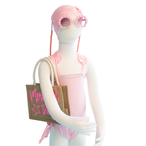 Toddler- Pink Shimmer Butterfly One Piece/Turban