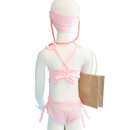 Toddler- Pink Shimmer Butterfly One Piece/Turban