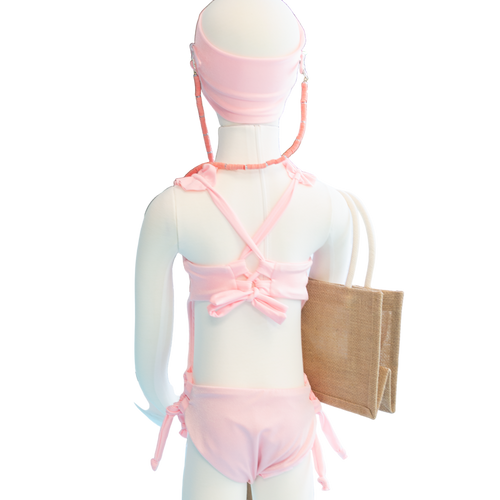 Toddler- Pink Shimmer Butterfly One Piece/Turban