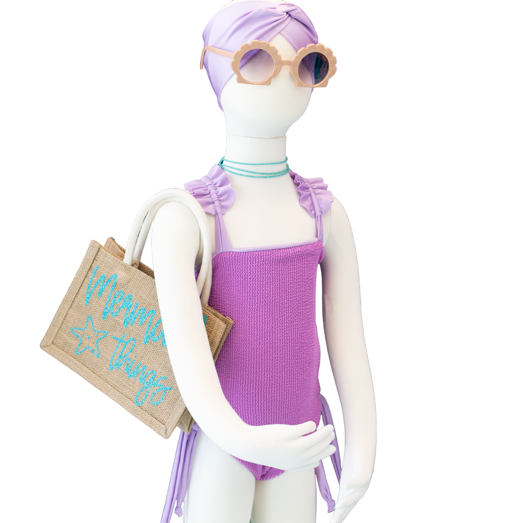 Toddler- Aquarius/Amethyst Butterfly One Piece/Turban