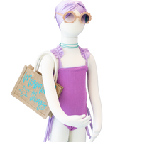 Toddler- Aquarius/Amethyst Butterfly One Piece/Turban