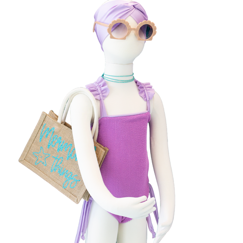 Toddler- Aquarius/Amethyst Butterfly One Piece/Turban