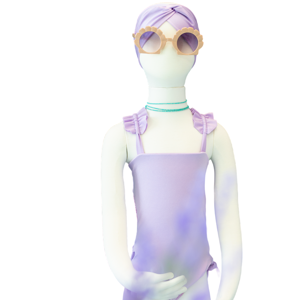 Toddler- Aquarius/Amethyst Butterfly One Piece/Turban