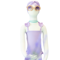 Toddler- Aquarius/Amethyst Butterfly One Piece/Turban