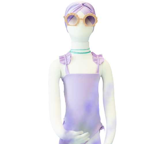 Toddler- Aquarius/Amethyst Butterfly One Piece/Turban