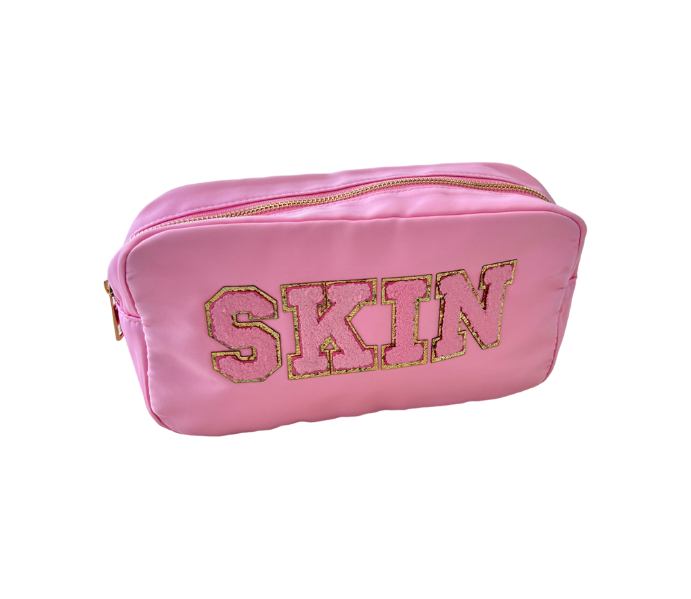 Large Pink Nylon Accessory Bag