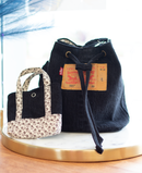 1 of 1 Black Denim Bag Duo - Upcycled