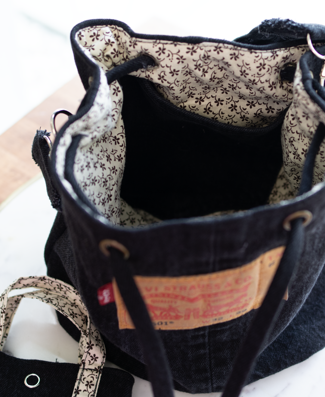1 of 1 Black Denim Bag Duo - Upcycled
