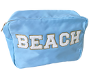 XL Baby Blue Nylon Beach Bag