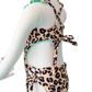 Toddler- Cream Leopard/Mint Butterfly One Piece/Turban