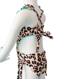 Toddler- Cream Leopard/Mint Butterfly One Piece/Turban