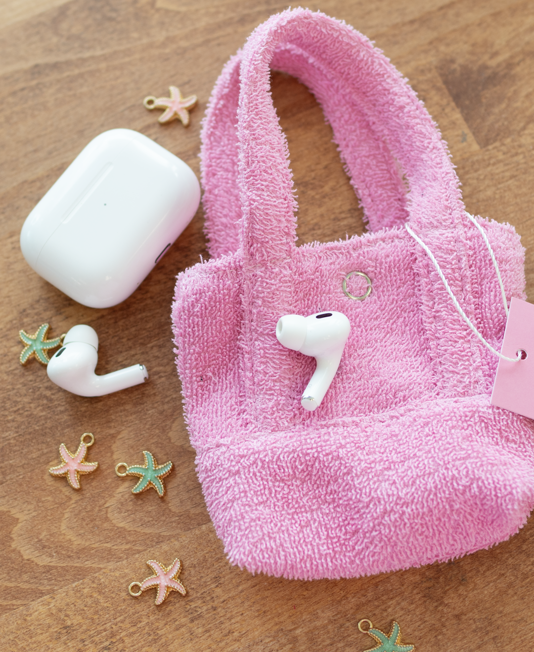 Pink Cotton Terry Mini Tote