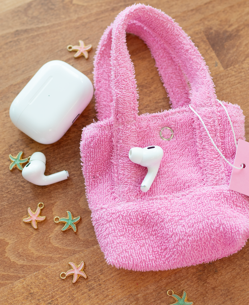 Pink Cotton Terry Mini Tote