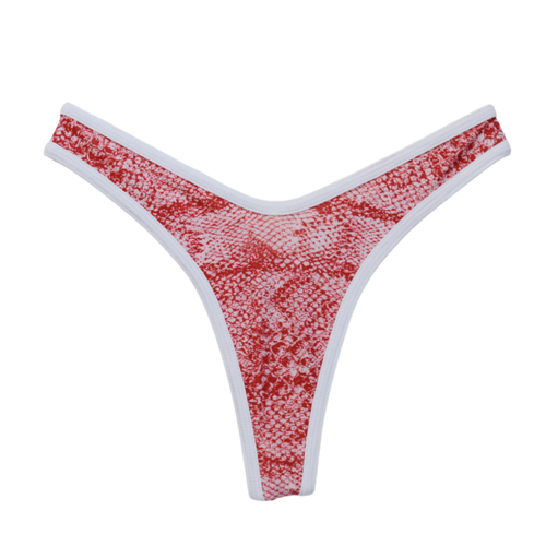 Red Python Jade Thong Bottom