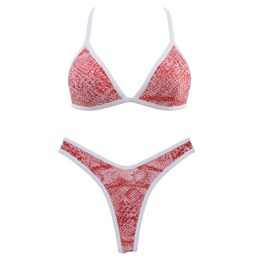 Red Python Lily Top + Jade Thong Bundle