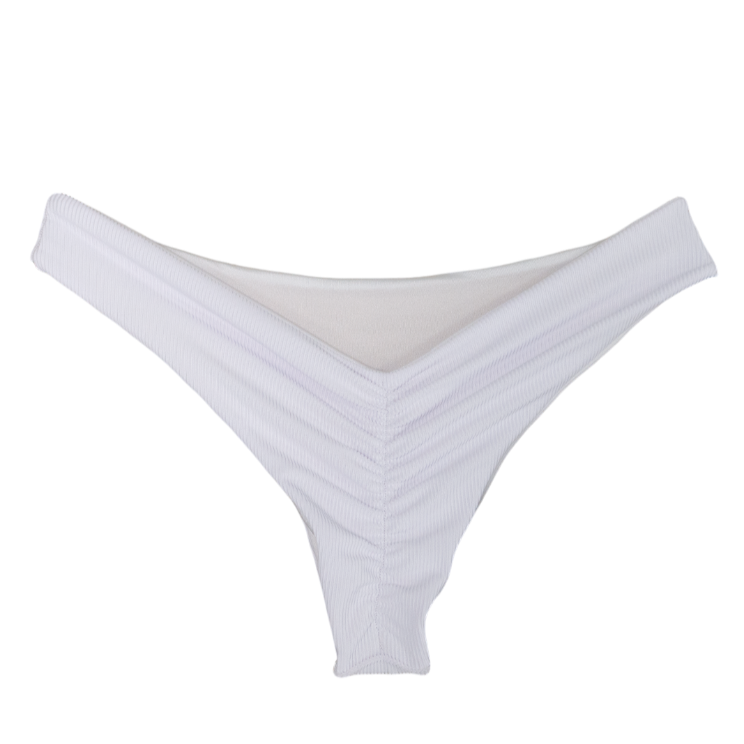 Ribbed White/White Shimmer Serena Bottom
