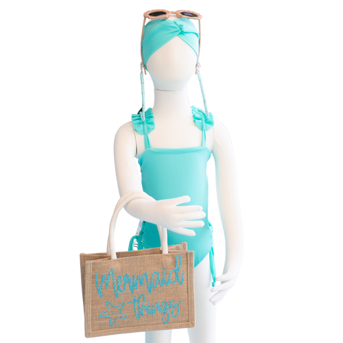 Toddler- Signature Teal Butterfly One Piece/Turban