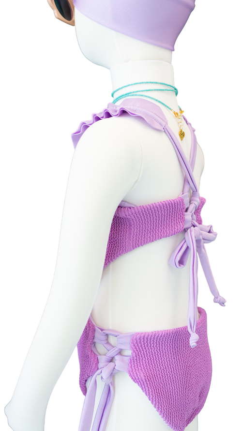 Toddler- Aquarius/Amethyst Butterfly One Piece/Turban