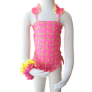Bananas/ Neon Yellow Butterfly Toddler One Piece + Scrunchies