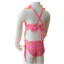 Bananas/ Neon Yellow Butterfly Toddler One Piece + Scrunchies