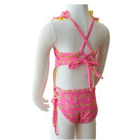 Bananas/ Neon Yellow Butterfly Toddler One Piece + Scrunchies
