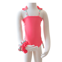Strawberry Shortcake/ Guava Butterfly Toddler One Piece + Scrunchies