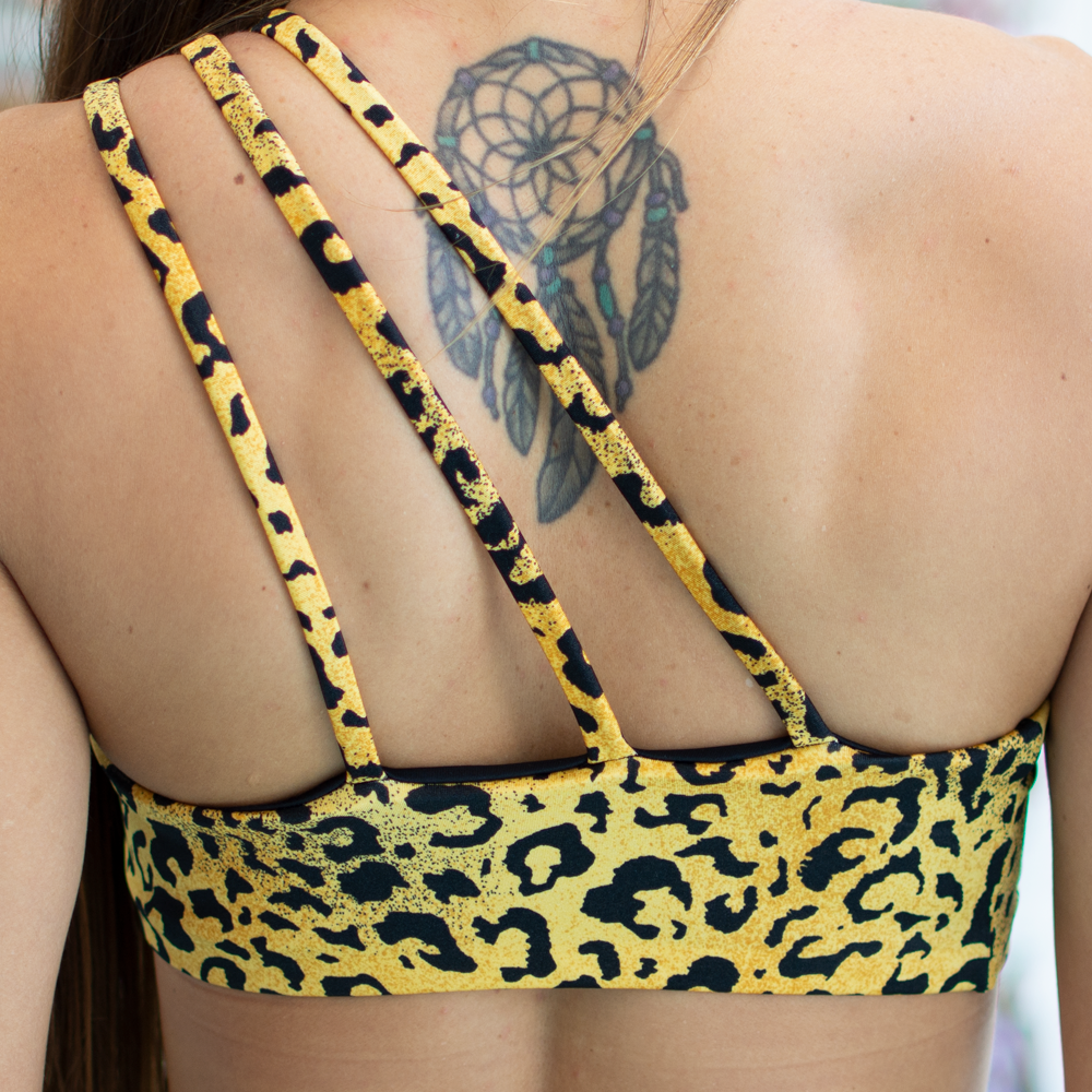 Leopard/Black Goddess Top - FJ SWIM BIKINIS