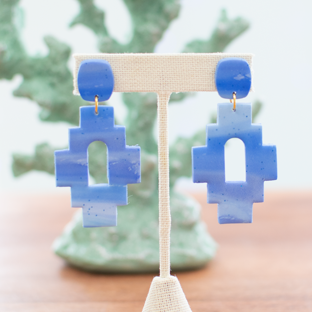 Ombre Abstract Clay Earrings