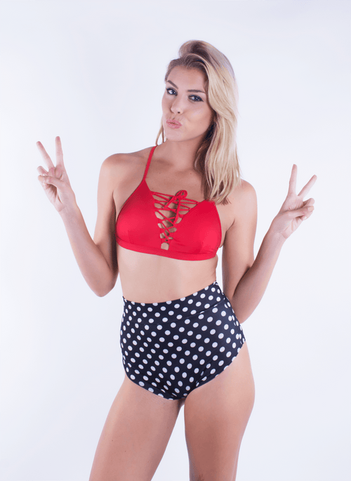 Polka Dot High Waisted Shorts - FJ SWIM