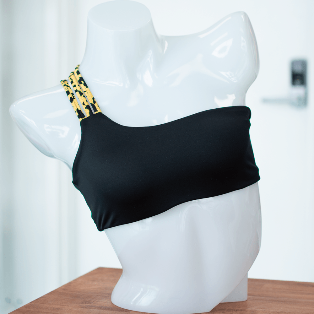 Leopard/Black Goddess Top - FJ SWIM BIKINIS