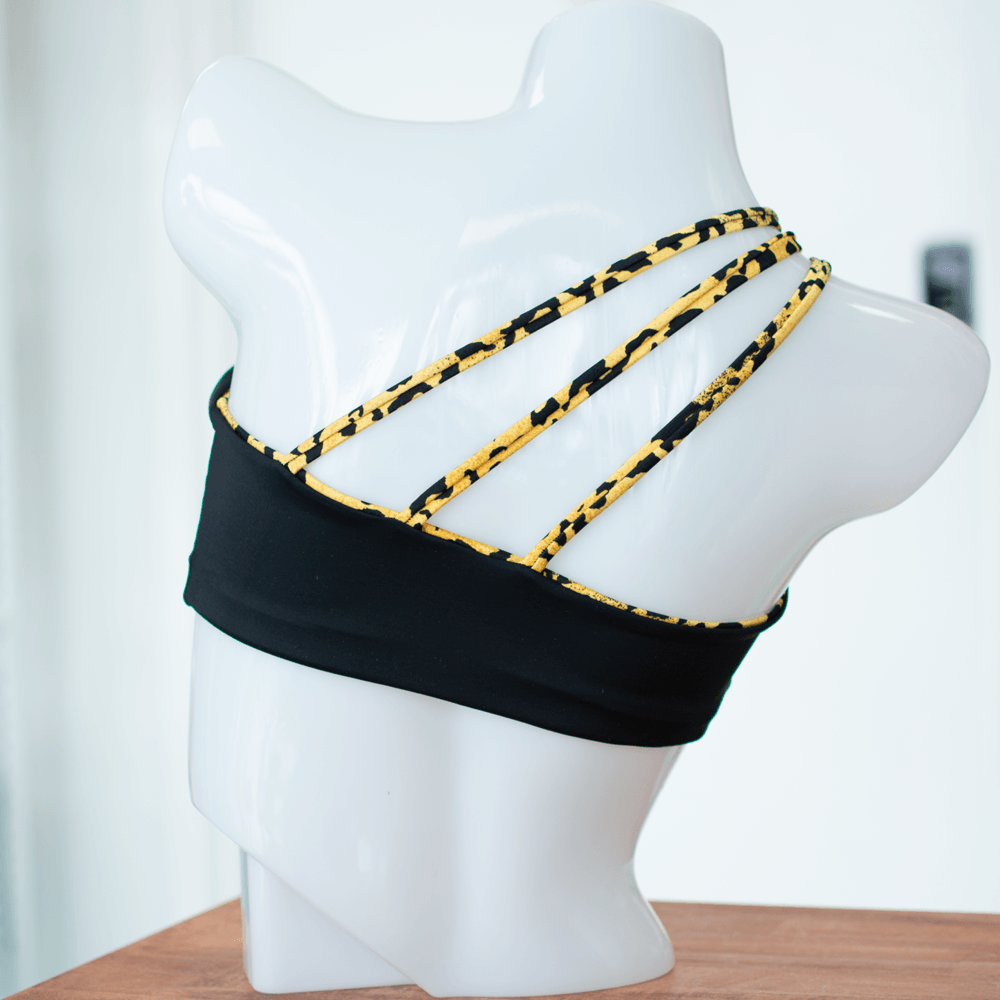 Leopard/Black Goddess Top - FJ SWIM BIKINIS