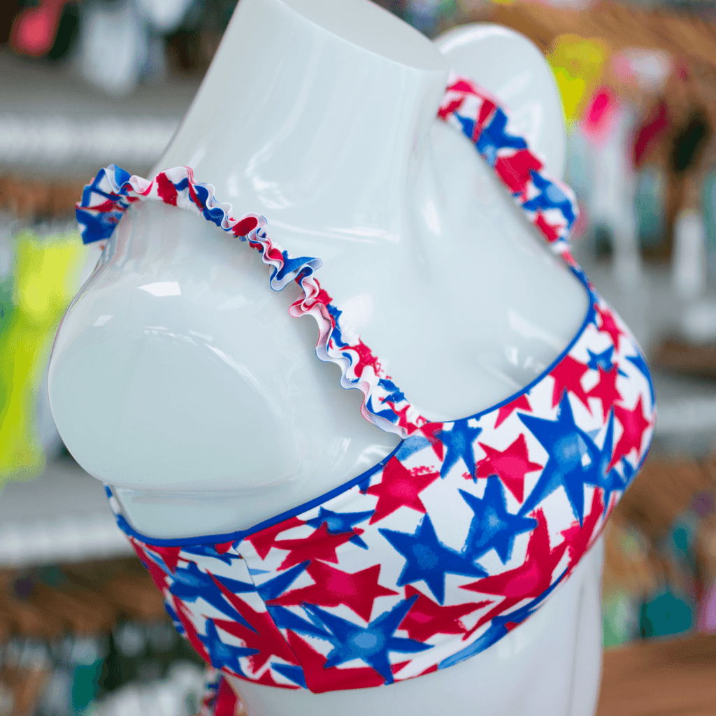 American Dream/ Royal Blue Butterfly Top - FJ SWIM BIKINIS