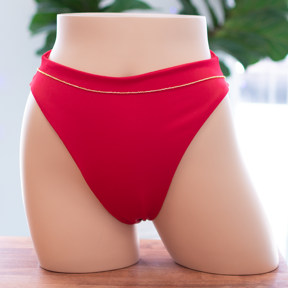 Red Comfort High Waisted Bottom